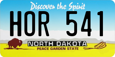 ND license plate HOR541