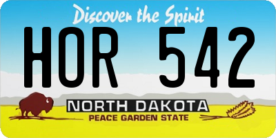ND license plate HOR542
