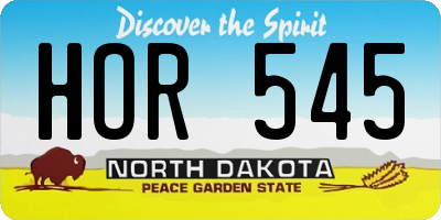 ND license plate HOR545