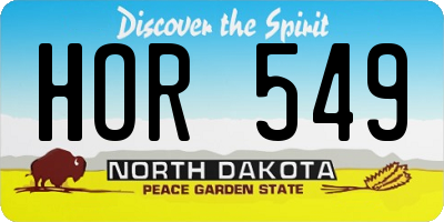 ND license plate HOR549