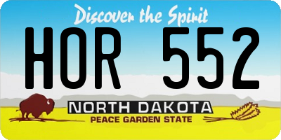 ND license plate HOR552