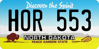 ND license plate HOR553