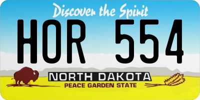 ND license plate HOR554