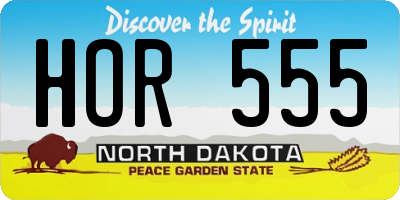 ND license plate HOR555