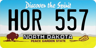 ND license plate HOR557