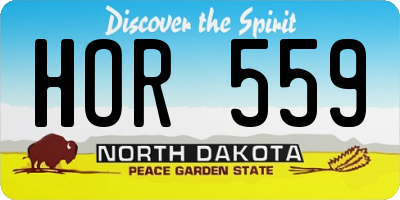 ND license plate HOR559