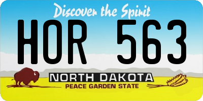 ND license plate HOR563