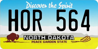 ND license plate HOR564