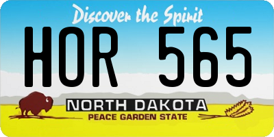 ND license plate HOR565