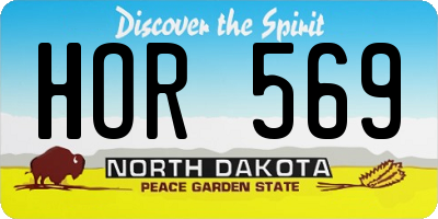 ND license plate HOR569
