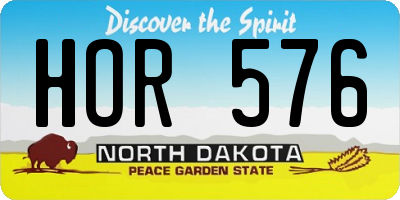 ND license plate HOR576