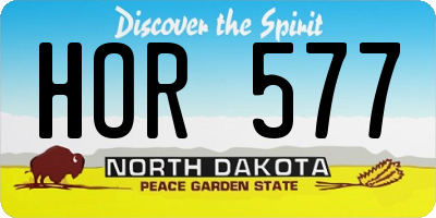 ND license plate HOR577