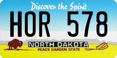 ND license plate HOR578