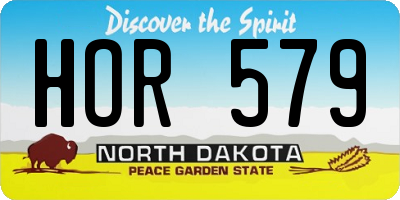 ND license plate HOR579