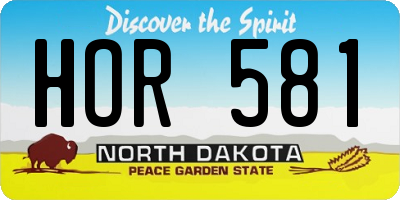 ND license plate HOR581