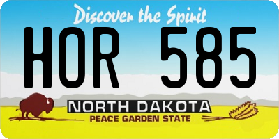 ND license plate HOR585