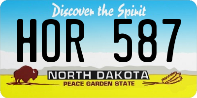 ND license plate HOR587