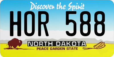 ND license plate HOR588
