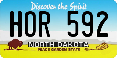 ND license plate HOR592