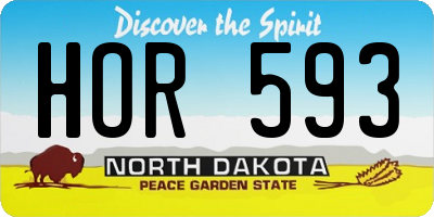 ND license plate HOR593