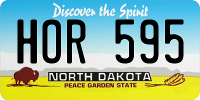 ND license plate HOR595
