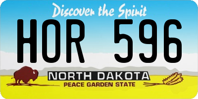 ND license plate HOR596