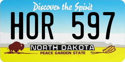 ND license plate HOR597