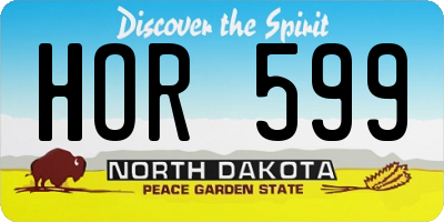 ND license plate HOR599