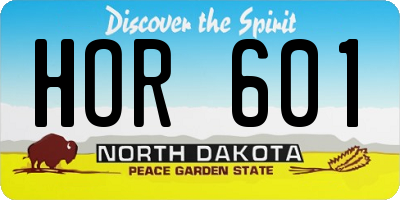 ND license plate HOR601
