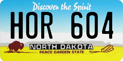 ND license plate HOR604