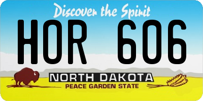ND license plate HOR606