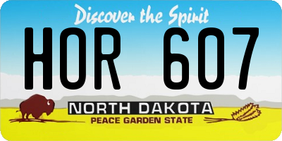 ND license plate HOR607