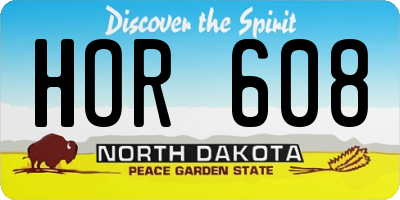 ND license plate HOR608