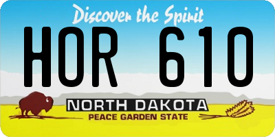ND license plate HOR610