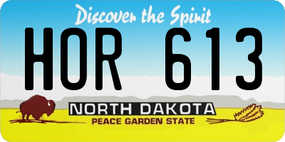 ND license plate HOR613