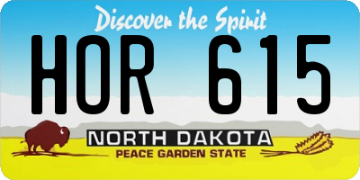 ND license plate HOR615