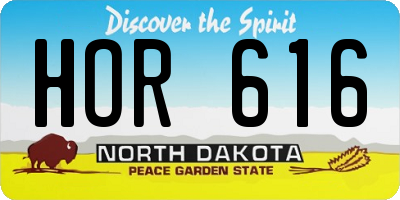ND license plate HOR616