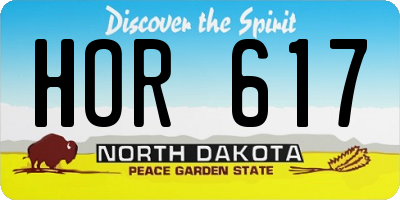 ND license plate HOR617