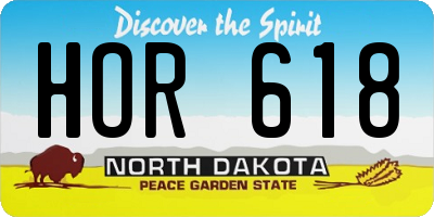 ND license plate HOR618