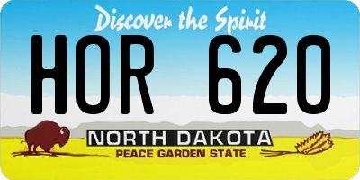 ND license plate HOR620
