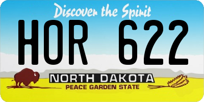 ND license plate HOR622