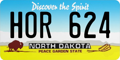 ND license plate HOR624