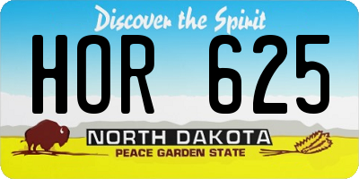 ND license plate HOR625