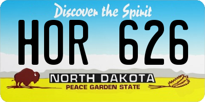 ND license plate HOR626
