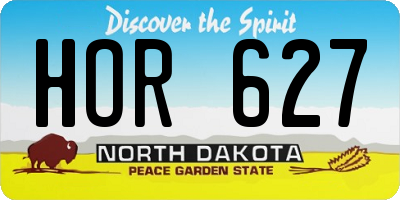ND license plate HOR627