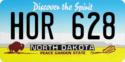 ND license plate HOR628