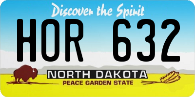 ND license plate HOR632