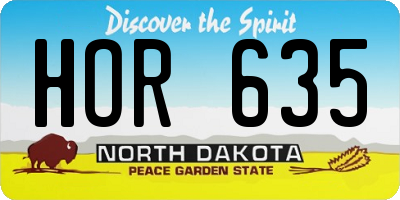 ND license plate HOR635