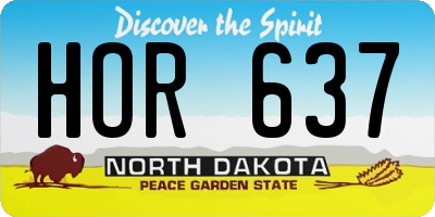 ND license plate HOR637
