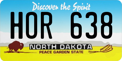 ND license plate HOR638